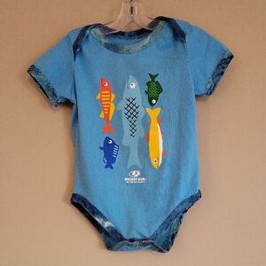 Mossy Oak Blue fishing theme onesie/bodysuit
